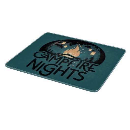 Planche À Découper Soirs de feu de camp rustique aventure extérieure (Coin)