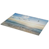 Planche À Découper Soleil, Ciel. Mer. Sable. Scène Plage  (Coin)