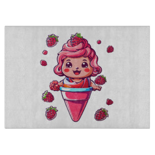 Planche À Découper Sorbet framboise Kawaii