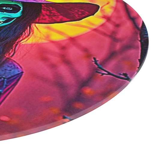 Planche À Découper Sorcière d'Halloween avec conception de visage crâ (Coin)