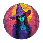 Planche À Découper Sorcière d'Halloween avec conception de visage crâ (Devant)