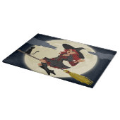 Planche À Découper Sorcière volante avec chat noir et la lune (Coin)