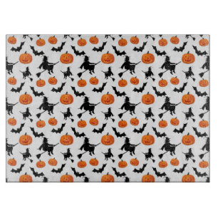 Planche À Découper Sorcières d'Halloween, Citrouilles et chauves-sour