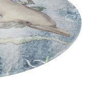 Planche À Découper Sous l'aquarelle des coraux dauphins de mer (Coin)