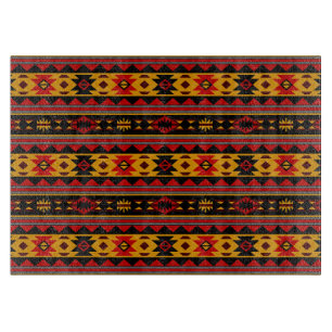 Planche À Découper Southwest Design Red Black Gold Tribal Motif