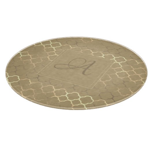 Planche À Découper Soybean Monogram Quatrefoil Nouveaux mariés Mariag (Coin)