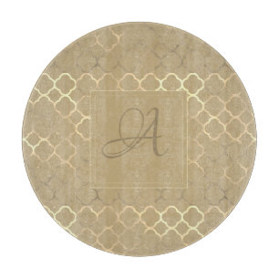 Planche À Découper Soybean Monogram Quatrefoil Nouveaux mariés Mariag