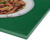 PLANCHE À DÉCOUPER SPAGHETTI PARTY DANCE, CUISINE ITALIENNE ET TOMATE (Coin)