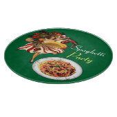 PLANCHE À DÉCOUPER SPAGHETTI PARTY DANCE, CUISINE ITALIENNE ET TOMATE (Coin)