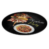 PLANCHE À DÉCOUPER SPAGHETTI PARTY DANCE, CUISINE ITALIENNE ET TOMATE (Coin)