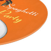 PLANCHE À DÉCOUPER SPAGHETTI PARTY DANCE, CUISINE ITALIENNE ET TOMATE (Coin)