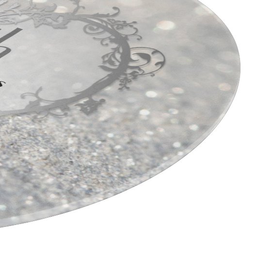 Planche À Découper Sparkle Coeur d'argent 25e anniversaire Mariage (Coin)