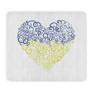 Planche À Découper Spiral tourbillons mehandi coeur drapeau ukrainien