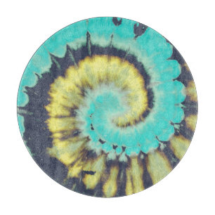 Planche À Découper Spirale turquoise : Grunge Hippie Texture.