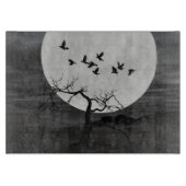 Planche À Découper Spooky Ravens Flying Against the Full Moon (Devant)
