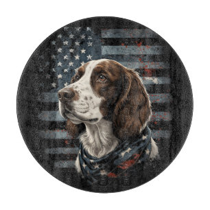 Planche À Découper Springer Spaniel Chien Drapeau Américain