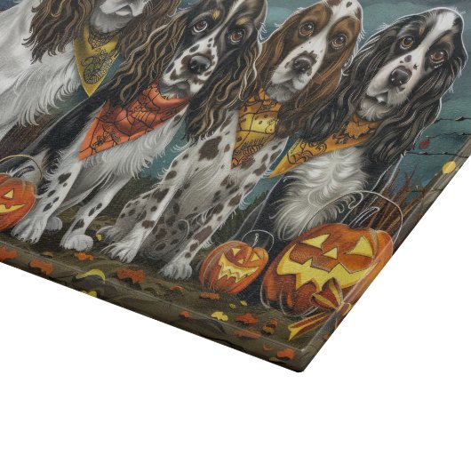 Planche À Découper Springer Spaniel Halloween Éffrayant (Coin)