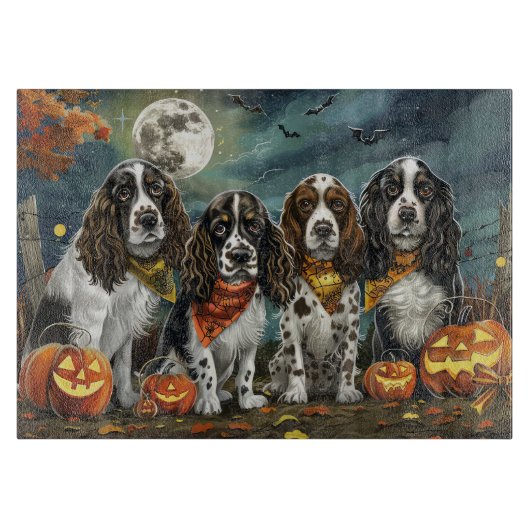 Planche À Découper Springer Spaniel Halloween Épouvantable (Devant)