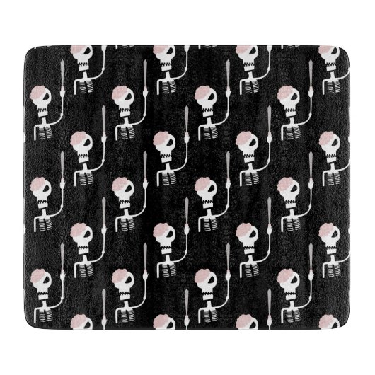 Planche À Découper Squelette d'Halloween avec épée (Devant)