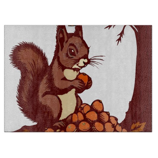 Planche À Découper  🐿️ Squirrel Glass Cutting Board (Devant)