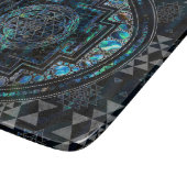 Planche À Découper Sri Yantra / Sri Chakra Abalone Shell and Silver (Coin)