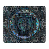 Planche À Découper Sri Yantra / Sri Chakra Abalone Shell and Silver (Devant)