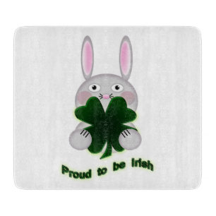 Planche À Découper St. Patricks Bunny Fier d'être Shamrock irlandais