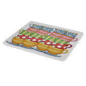 Planche À Découper Stacked Teacups Teatime Illustration (Coin)