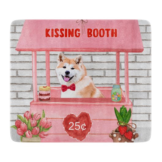 Planche À Découper Stand de baisers pour la Saint-Valentin pour chien (Devant)