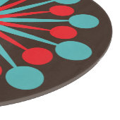 Planche À Découper Starburst Mid Century moderne rouge Turquoise (Coin)