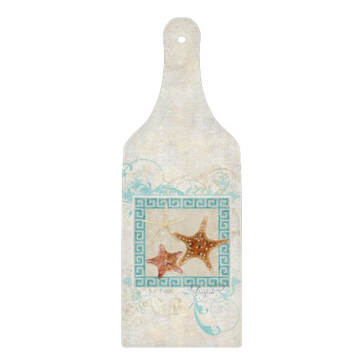 Planche À Découper Starfish Sea Shells Ocean Greek Key Pattern (Devant)