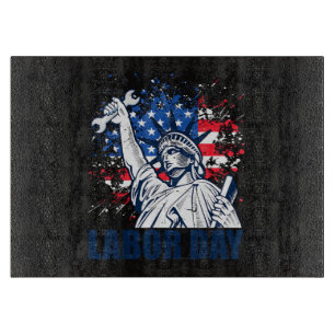 Planche À Découper Statue de la Liberté drôle Drapeau USA Fête du Tra