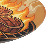 Planche À Découper Steaks grillés flammes BBQ (Coin)
