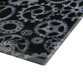 Planche À Découper Steampunk Argent Zinc engrenages Monogramme (Coin)