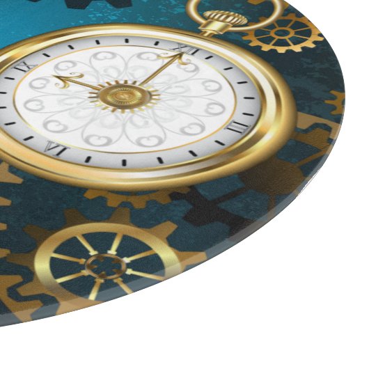Planche À Découper Steampunk Arrière - plan turquoise avec Gears (Coin)