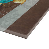 Planche À Découper Steampunk Clock and Turquoise Roses on Striped (Coin)