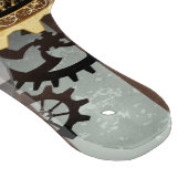 Planche À Découper Steampunk Clock and Turquoise Roses on Striped (Coin)