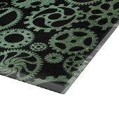 Planche À Découper Steampunk Verdigris bronze engrenages Monogramme (Coin)