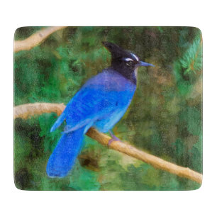Planche À Découper Steller's Jay Painting - Art original pour oiseaux