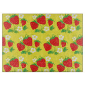 Planche À Découper Strawberry and Flower Yellow Pattern (Devant)