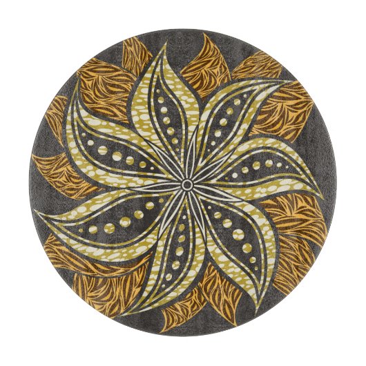 Planche À Découper Style Batik Floral Abstrait africain (Devant)