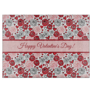 Planche À Découper Style d'art de gribouillage Roses Roses Cœurs Sain