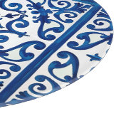 Planche À Découper style italien, méditerranéen, mosaïque, bleu, (Coin)