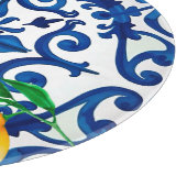 Planche À Découper style italien, mosaïque, bleu, citron, (Coin)