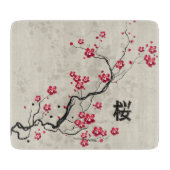 Planche À Découper Style oriental Sakura Cherry Blossom Art (Devant)