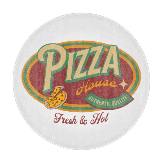 Planche À Découper Style Rétro Pizza House (Devant)