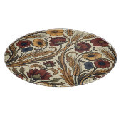 Planche À Découper Style William Morris Rouge Or Fleur Motif Blé (Coin)