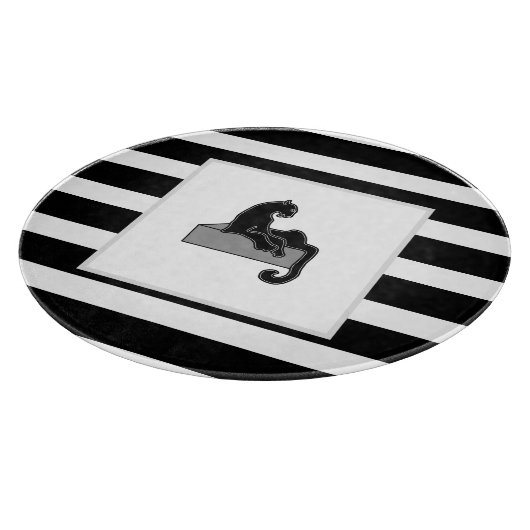 Planche À Découper Stylish Black Panther Cat White (Coin)