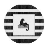 Planche À Découper Stylish Black Panther Cat White (Devant)