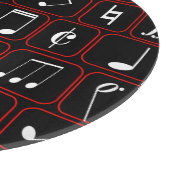Planche À Découper Stylish red black and white geometric music notes (Coin)